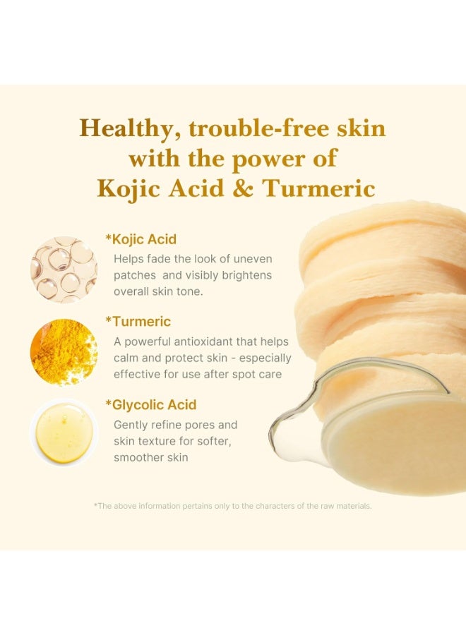 Medicube Kojic Acid Turmeric Clarifying Toner Pad for Troubled Skin & Use After Spot Care | Soothing & Calming with Kojic Acid, Turmeric, Niacinamide, and Glycolic Acid | Korean Skin Care, 70 Pads - Image 3
